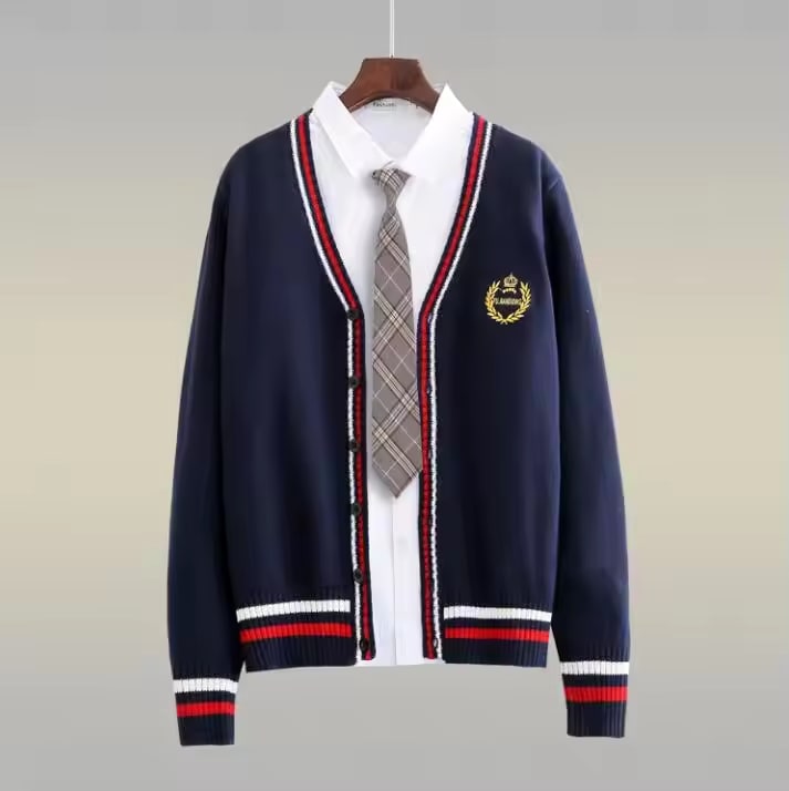 Sweater Cardigan School Uniform High School Student 130-160cm Spring British style Young Coat